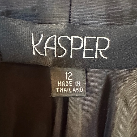 Kasper Women's Black Suit Jacket with Stitch Detail and matching wide leg slacks - Picture 4 of 7